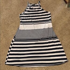 Striped Blue and White Sleeveless Dress